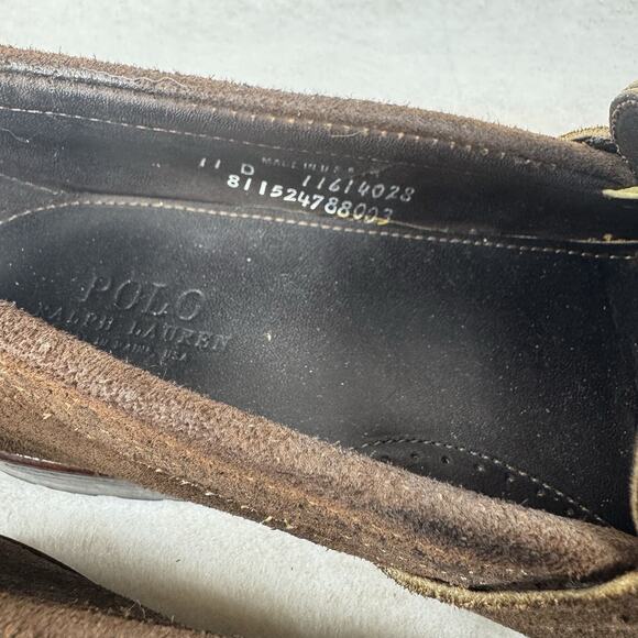 Polo Ralph Lauren Brown Suede Penny Loafers Men’s Size 11 Made in USA Moc Toe main image 7